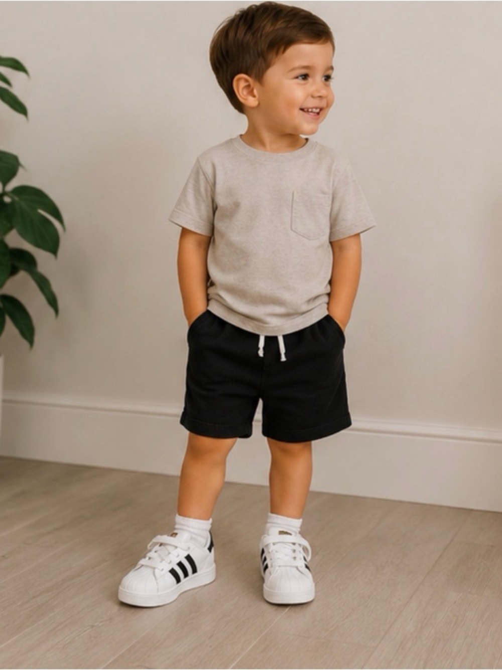 adidas Kids Superstar Sneakers in White and Black